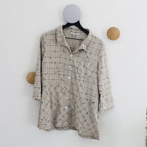 VINTAGE John Mark Geometrical Assymetrical Button Down Shirt Size Medium